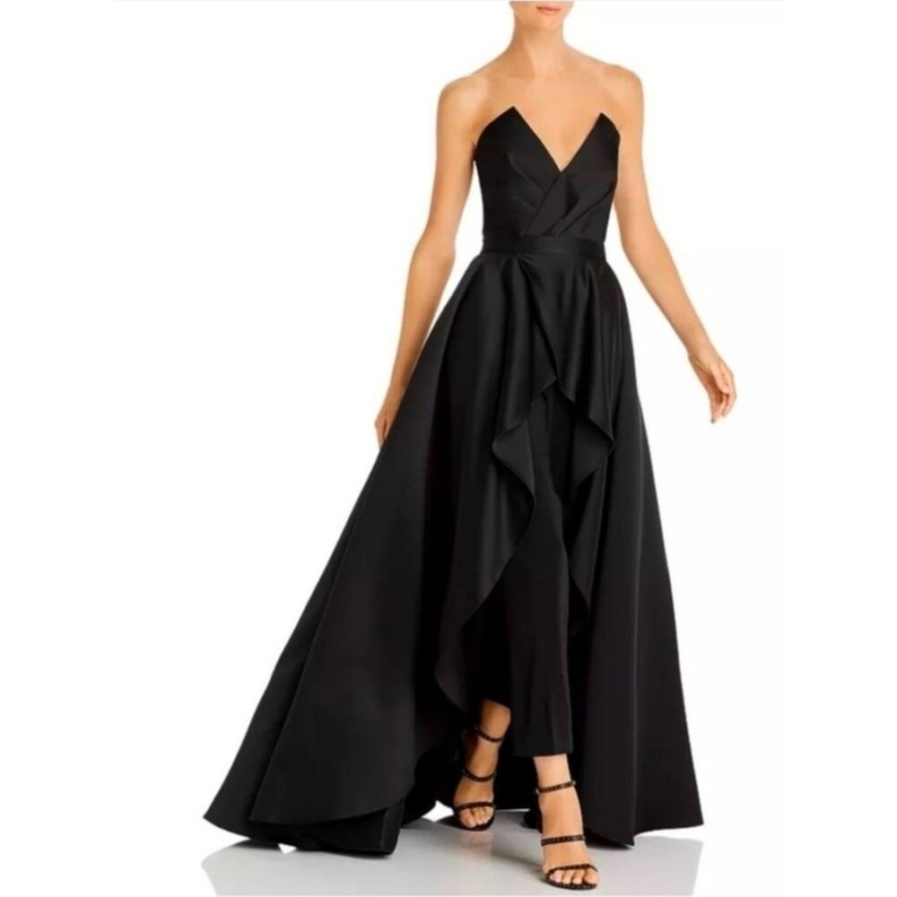 Jay Godfrey Gavin Overlay Skirt Maxi High Low Formal 0 Prom Wedding Homecoming - Picture 8 of 9